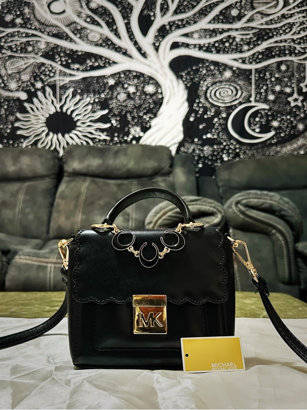 Rare Y2K Michael Kors small crossbody bag Black Leather Satchel - Picture 10 of 17